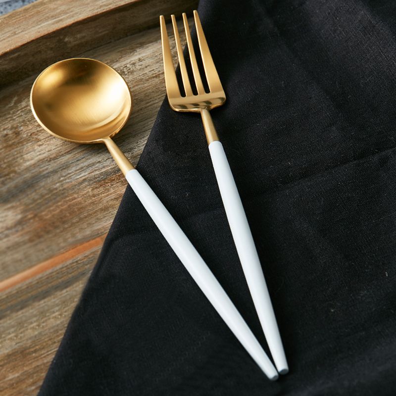 304不锈钢勺子 西餐牛排刀叉勺套装 不锈钢刀叉 葡萄牙餐具四件套细节图