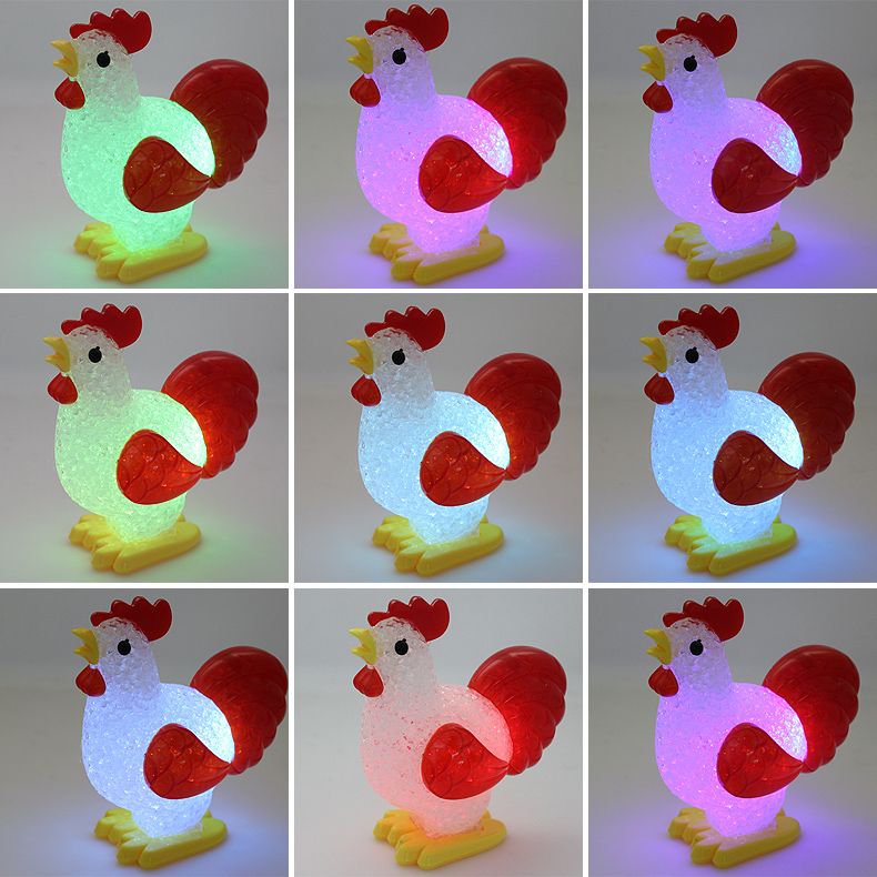 公鸡颗粒摆件创意礼品摆件EVA颗粒灯LED发光七彩小夜灯工艺品详情图5