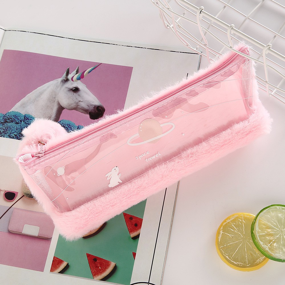 Factory Direct Sales, Creative And Popular Plush Planet Rabbit Pen Case, New Type Of Storage Stationery Box For Primary And Secondary School Students undefined