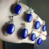 Bright crystal jewelry, natural Afghan lapis lazuli pendant, set in national standard 925 sterling silver Specification image