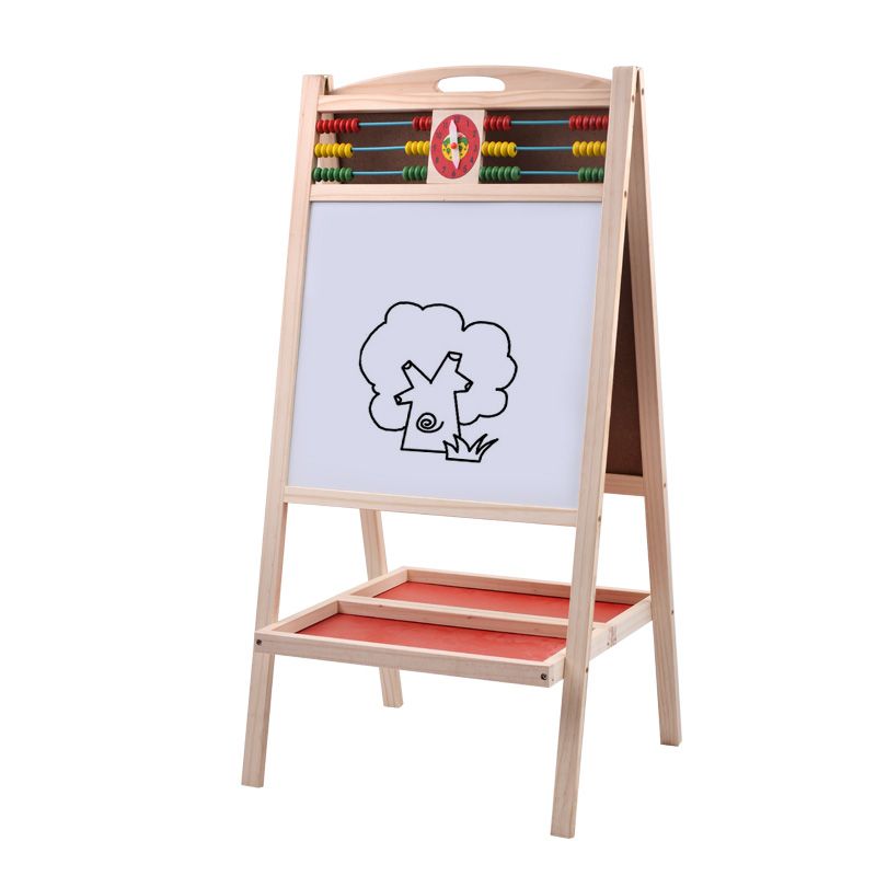 The wooden toy helps children learn to draw, cultivate graffiti and writing, and combines education with entertainment. The parent-child game combination allows children to learn and grow while having fun. 812 folding double-sided large drawing board for early childhood education Application Scenario