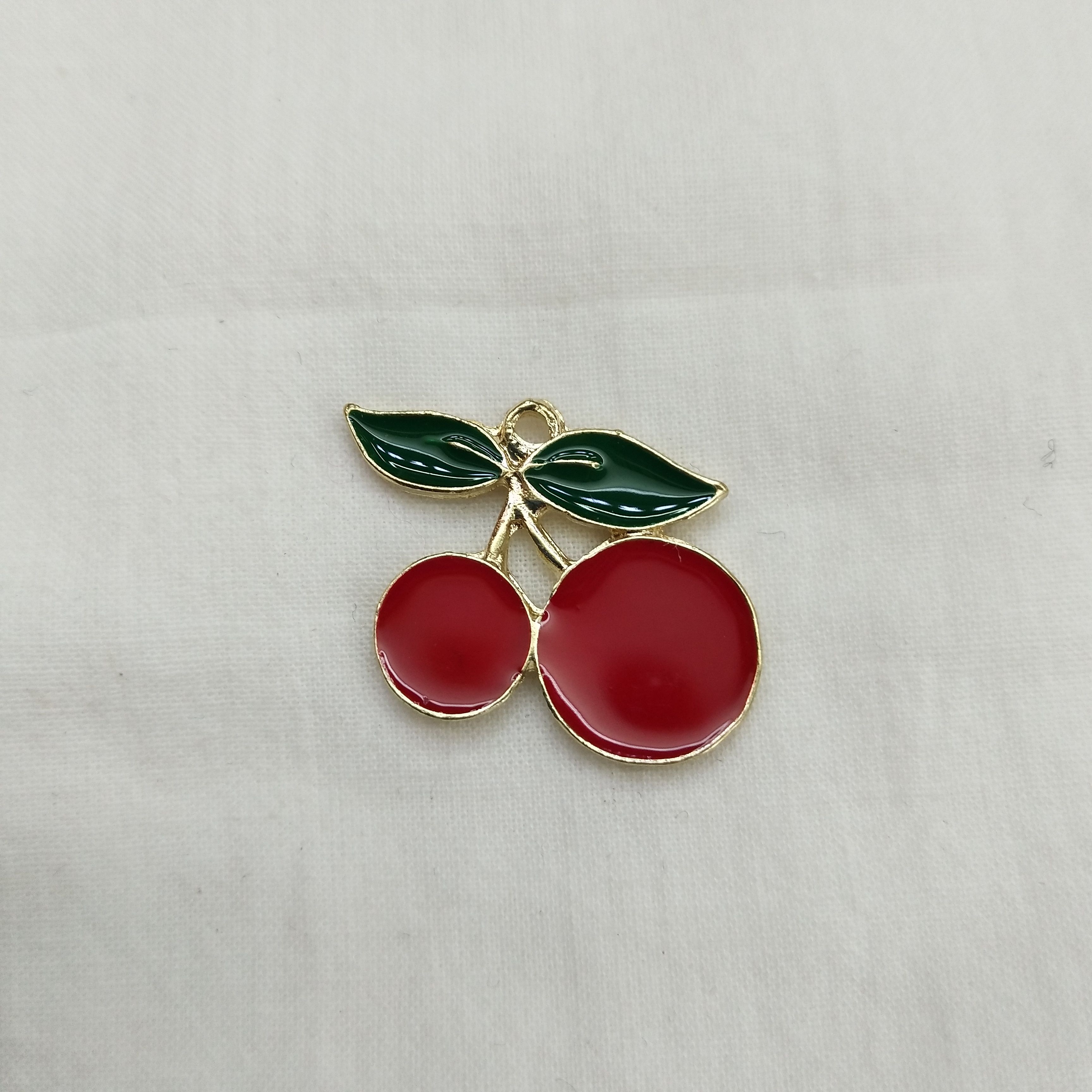 DIY handcrafted jewelry accessories: Alloy, simple single oil-dripping cartoon pendant, decorative earrings (100ps per pack), fruits, cherries