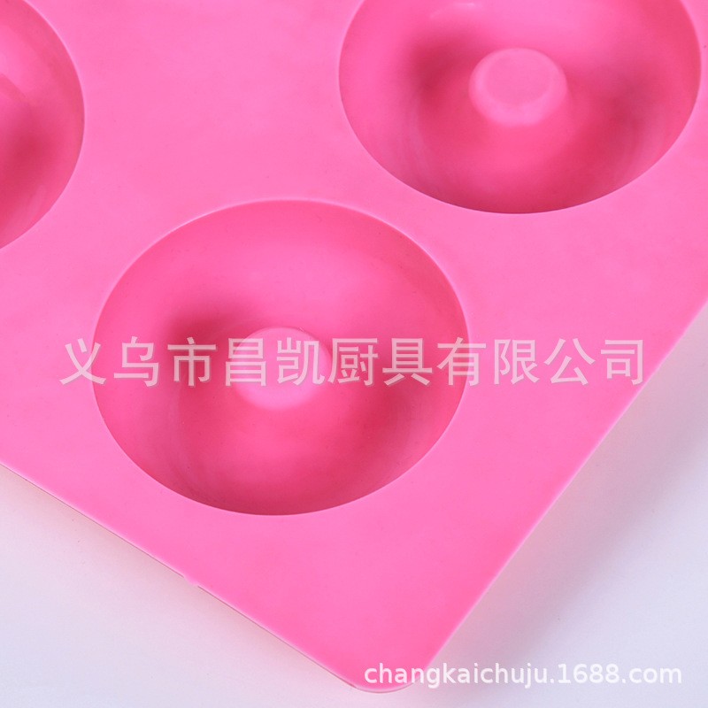 创意硅胶6连甜甜圈蛋糕模具圆形带柱硅胶模果冻模 diy甜品慕斯模详情图9