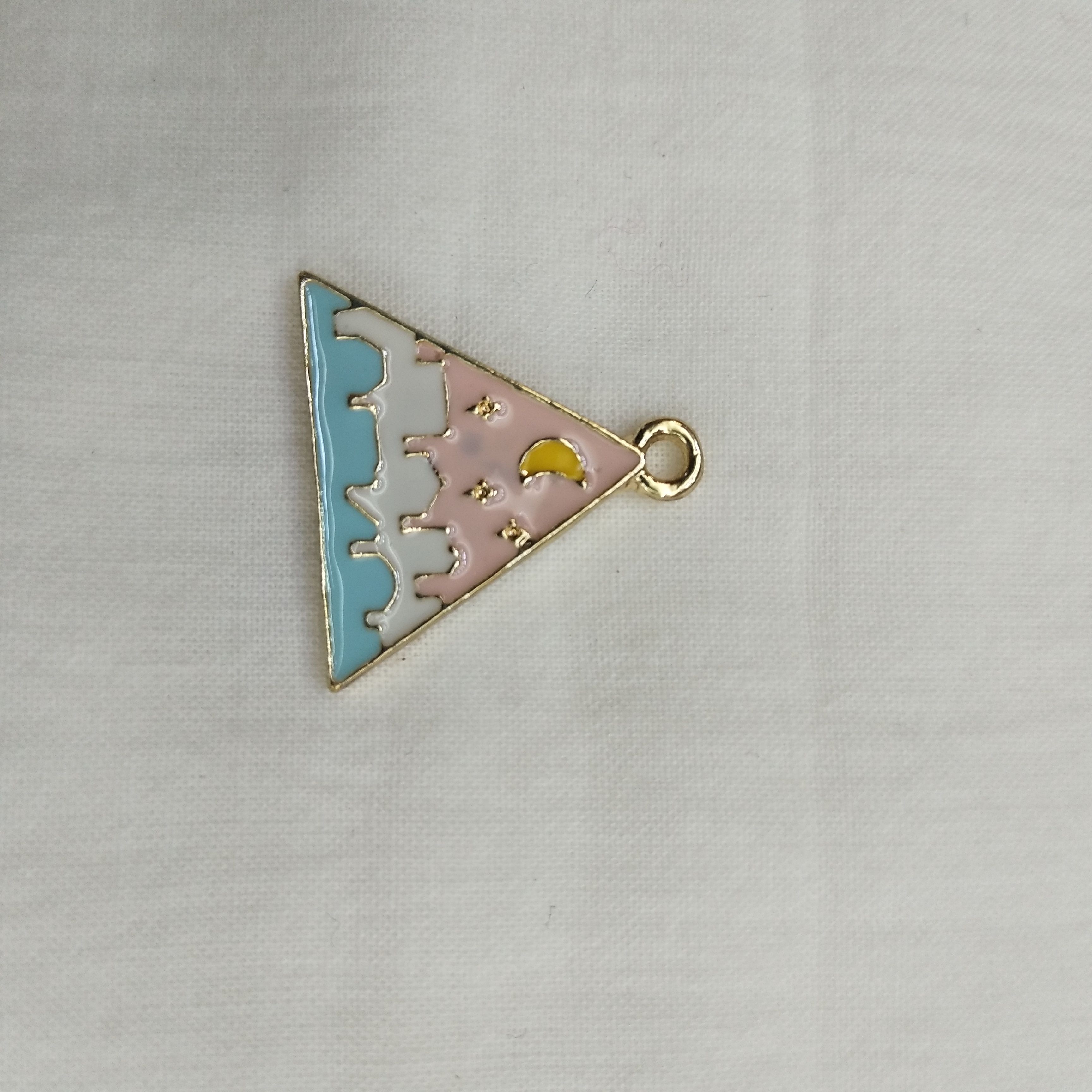 DIY handmade jewelry accessories, alloy simple single oil-dripping Mountain cartoon pendant, decorative earrings (100ps/ pack)