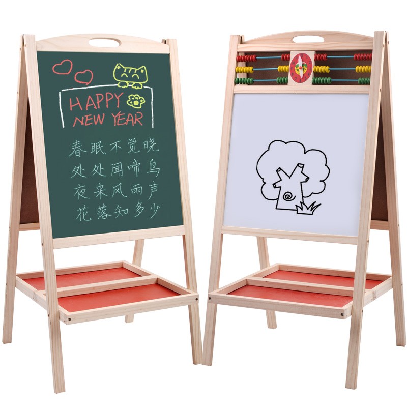 The wooden toy helps children learn to draw, cultivate graffiti and writing, and combines education with entertainment. The parent-child game combination allows children to learn and grow while having fun. 812 folding double-sided large drawing board for early childhood education detail image 14