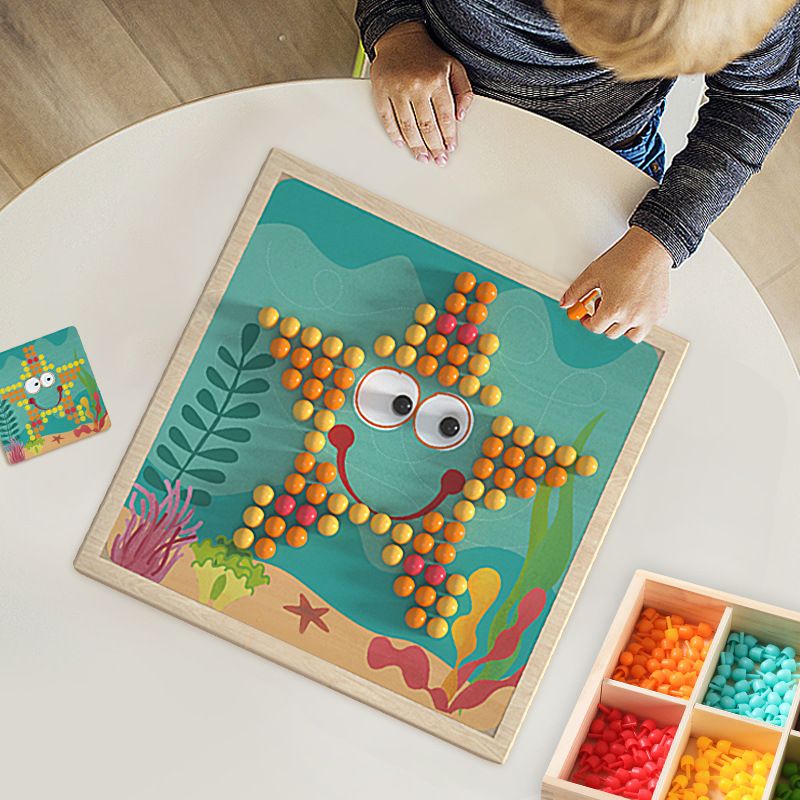 Direct sales from the manufacturer of wooden creative mushroom nail jigsaw puzzle toys for children's early education and intellectual exercise
