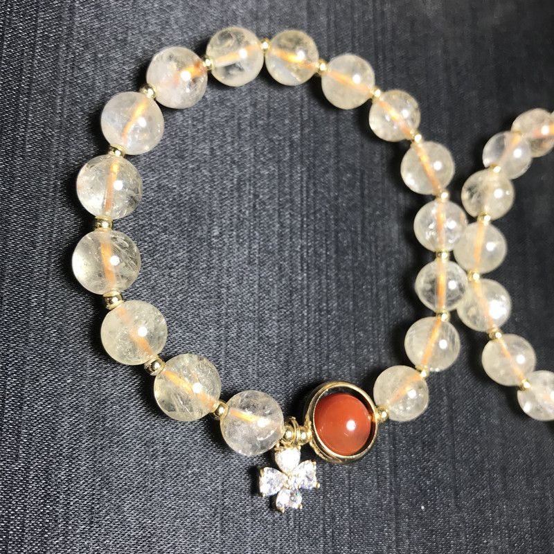 亮彩晶珠宝 天然黄水晶手链女百搭款dly饰品手串礼物细节图