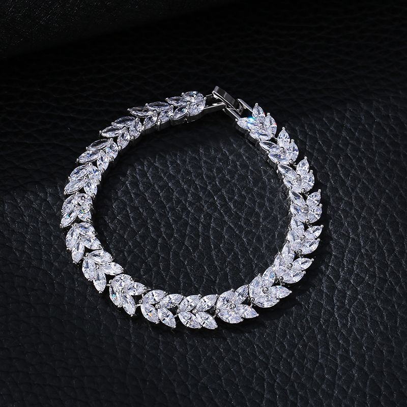 AAA锆石精致爆闪欧美奢华时尚麦穗手链