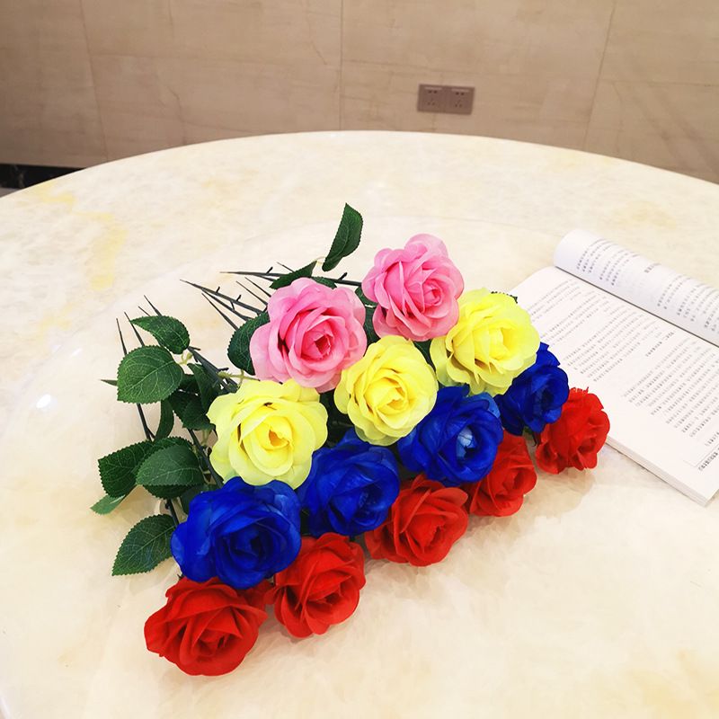 仿真玫瑰花假花装饰花布置婚庆墙背景墙人造假花