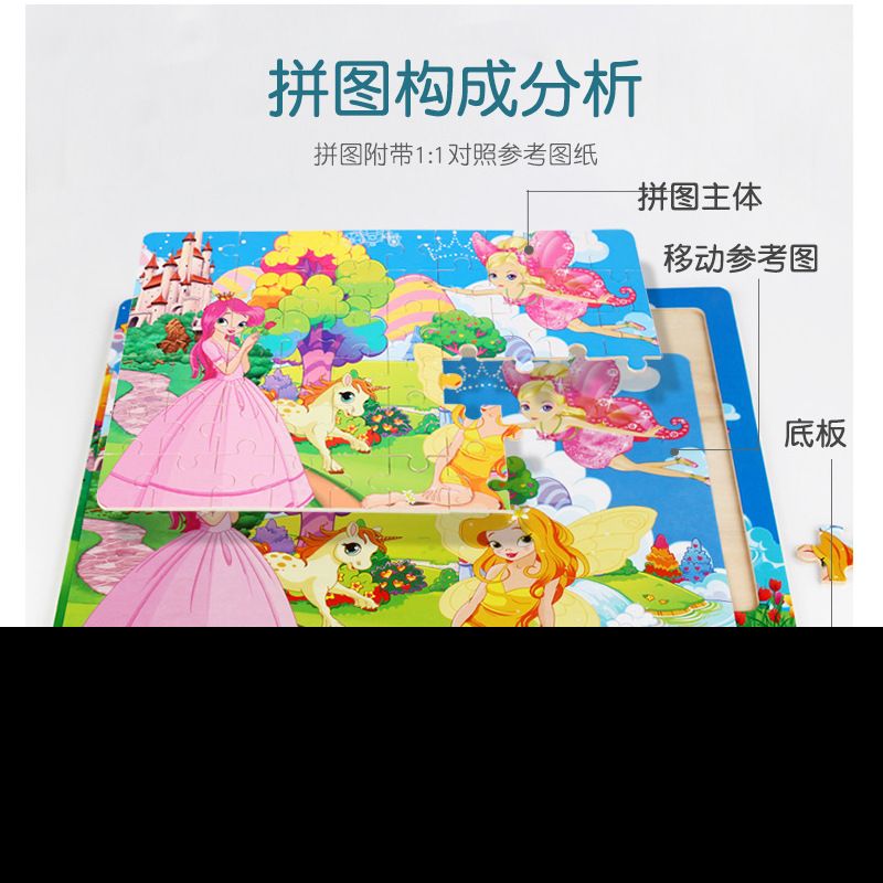 Direct sales of children's jigsaw puzzles from the manufacturer: 40/60/80 pieces of wooden early education and intelligence toys with background pictures, for children aged 3-6