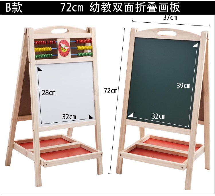 The wooden toy helps children learn to draw, cultivate graffiti and writing, and combines education with entertainment. The parent-child game combination allows children to learn and grow while having fun. 812 folding double-sided large drawing board for early childhood education detail image 11