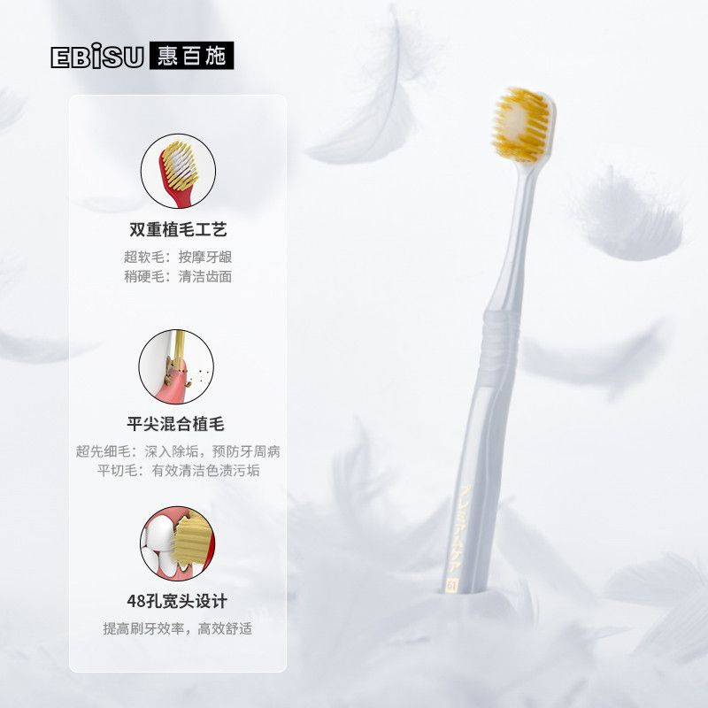 Baishihui Toothbrush (Wide-headed soft-bristled B8004-7R-80) details Picture