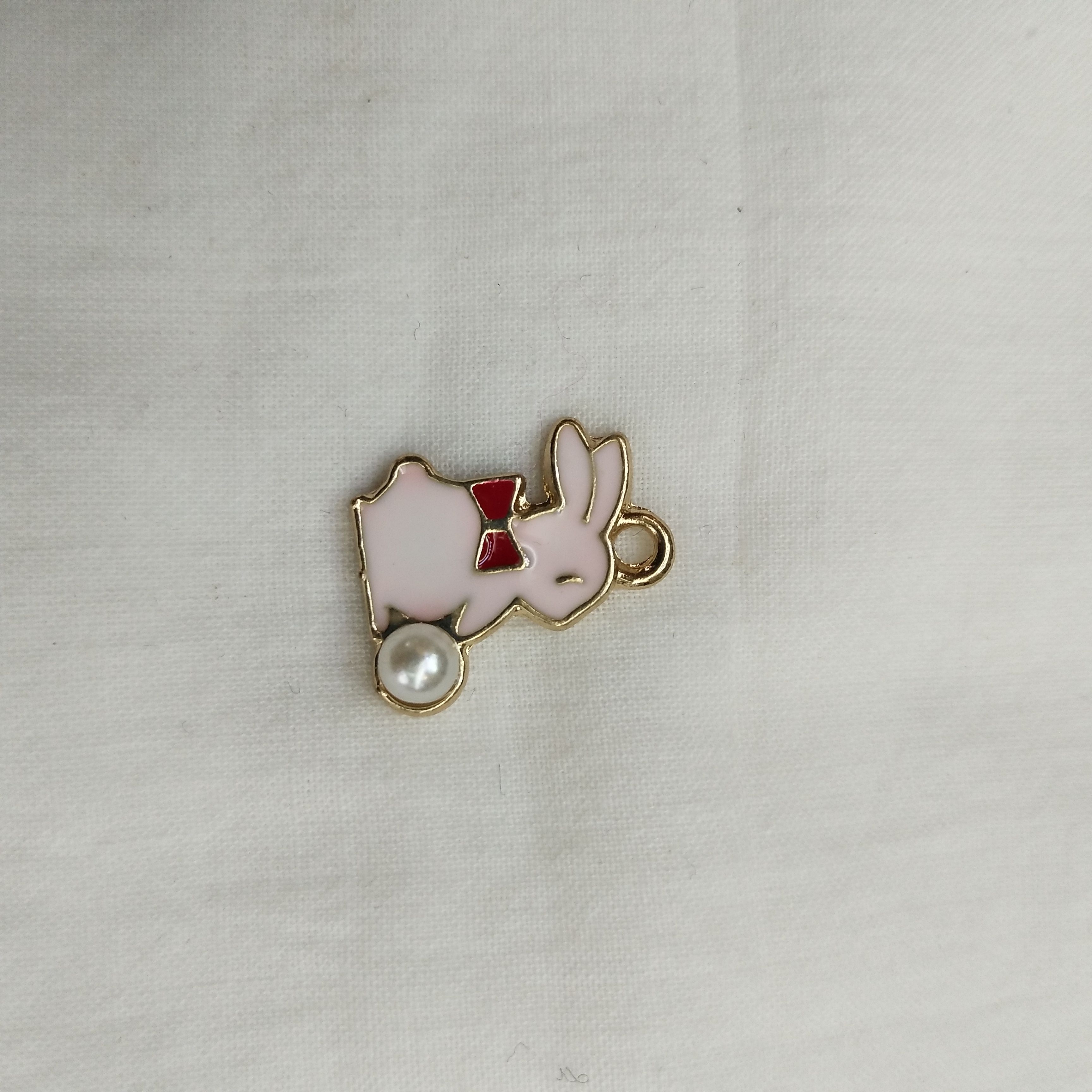 DIY handmade jewelry accessories: Alloy simple Rabbit, single oil-dripping rabbit cartoon pendant, decorative earrings (100ps/ pack)