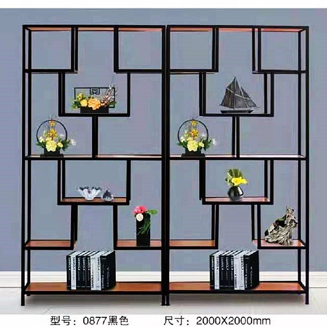 吕字家具-北欧铁艺隔断屏风置物架现代创意酒架书架收纳整理架子红酒展示架酒柜详情2