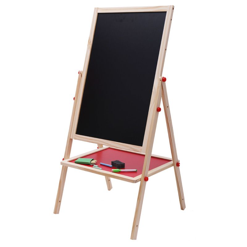 Wooden toys for learning to draw and hands-on skills, cultivating graffiti and writing, combining education with entertainment, parent-child cooperative games to exercise hand-eye coordination, children's double-sided magnetic lifting, disassembly, assembly and folding large drawing boards details Picture