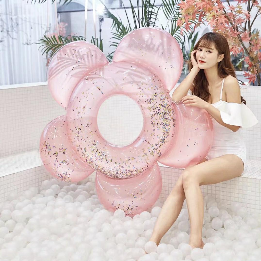 水上用品工厂PVC 120CM 花朵游泳圈 啸龙玩具厂批发直售