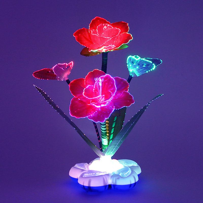 Luminous flowers simulation rose optical fiber flowers festive floral products colorful electronic toys