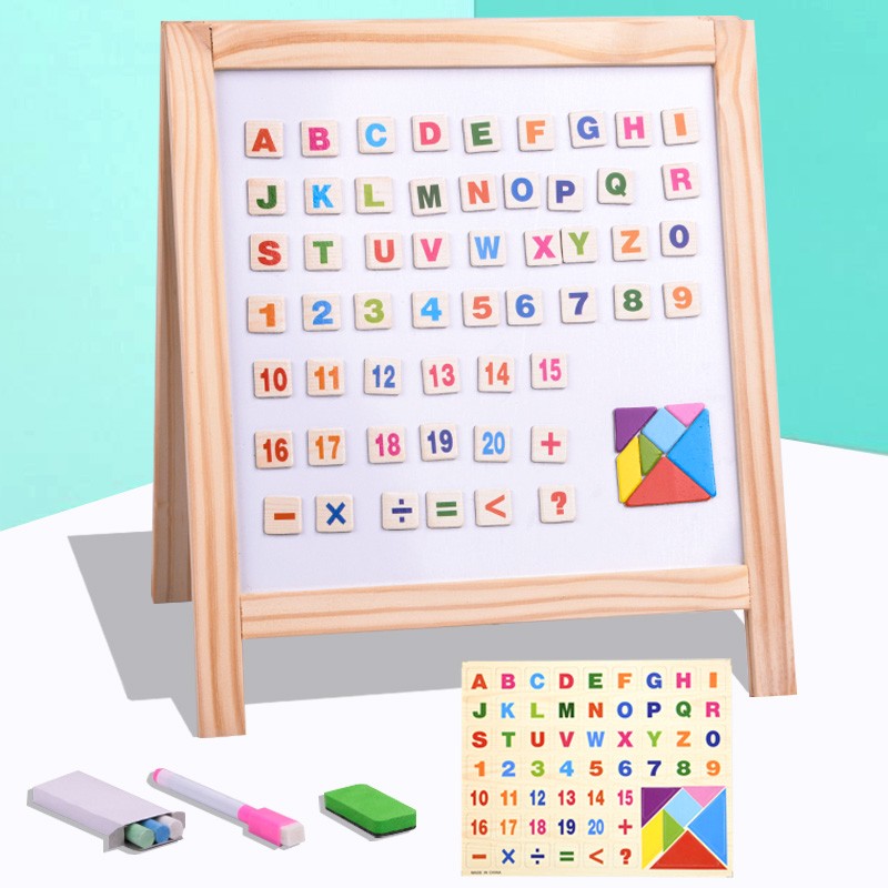 Wooden toys for learning to draw, cultivating doodles, writing, and combining education with entertainment. Learn and grow while having fun. 823 with letter stickers (one of English, Russian, or Arabic) drawing board pic 1
