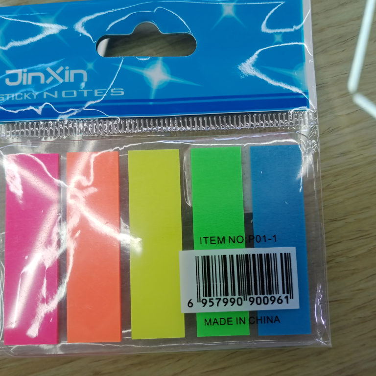 Flat-headed five-color sticky notes