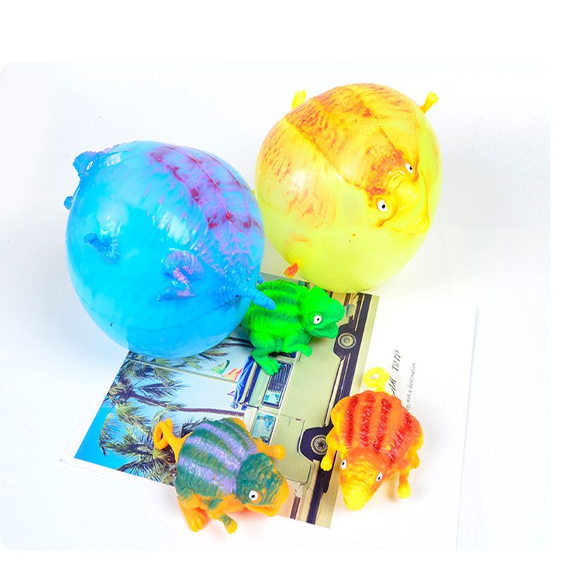 亚马逊爆款创意新奇特玩具TPR可吹气动物发泄玩具充气恐龙波波球细节图