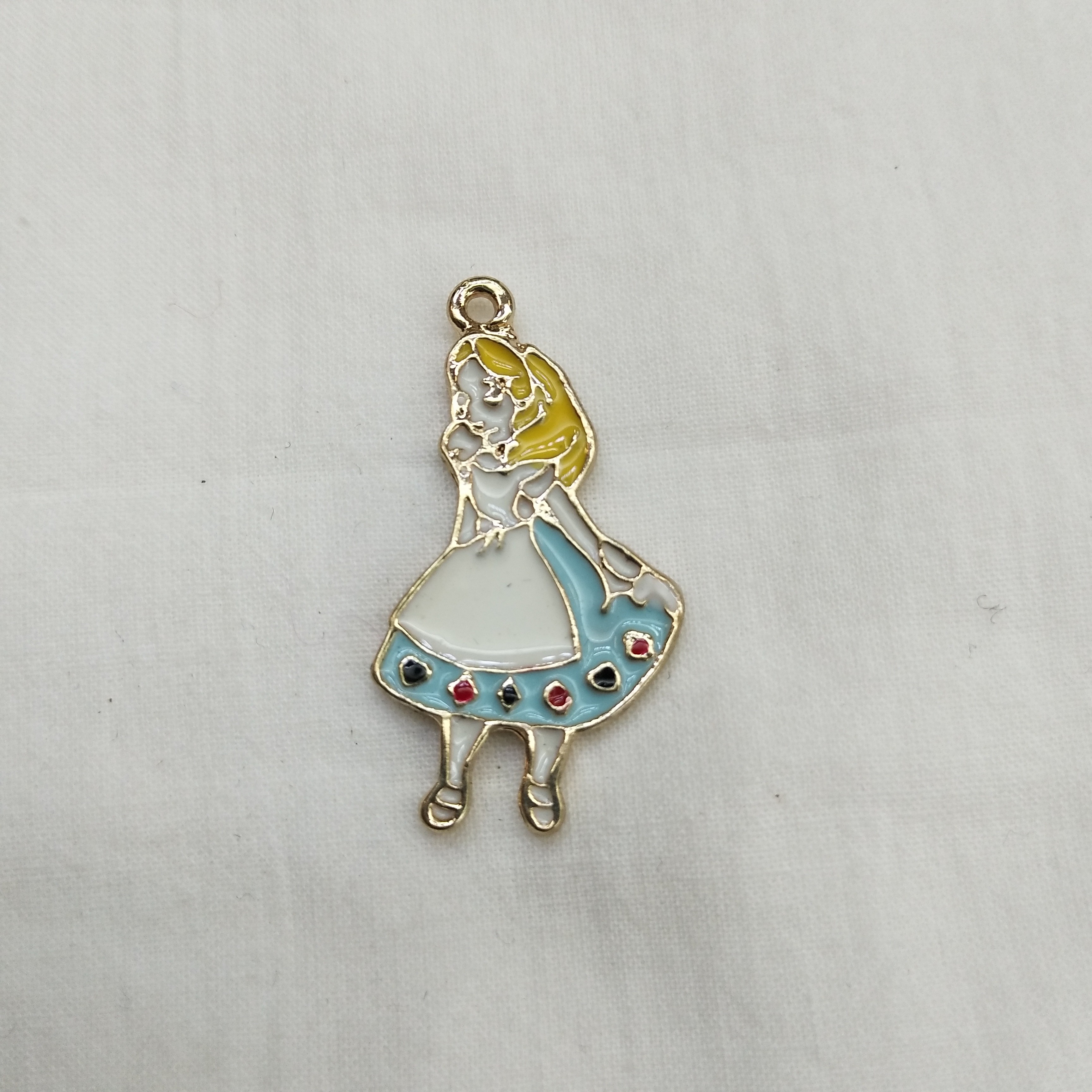 DIY handcrafted jewelry accessories: Alloy, simple single oil-dripping Princess cartoon pendant, decorative earrings (100ps/ pack) detail image 3