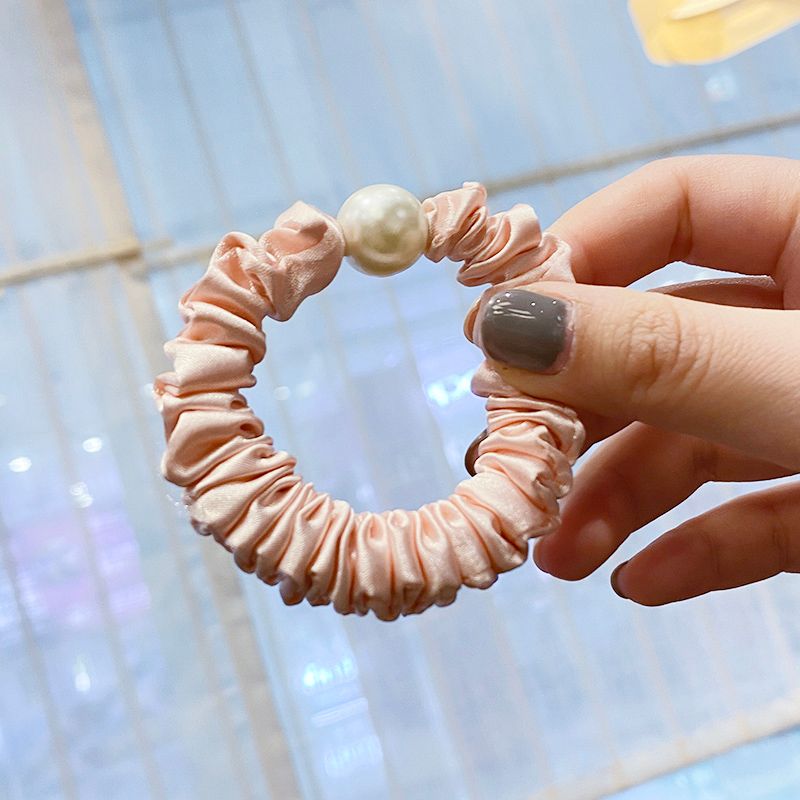 ins优雅珍珠头绳女简约气质发绳韩国网红皮筋扎头发圈扎马尾头饰