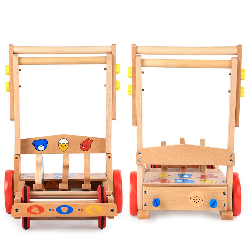 The high-quality wooden baby walker is exquisitely crafted. The fresh touch of the original wood and the multi-functional shape outline the atmosphere of the baby walking, making it interesting. The wooden baby walker offers a unique feeling Application Scenario