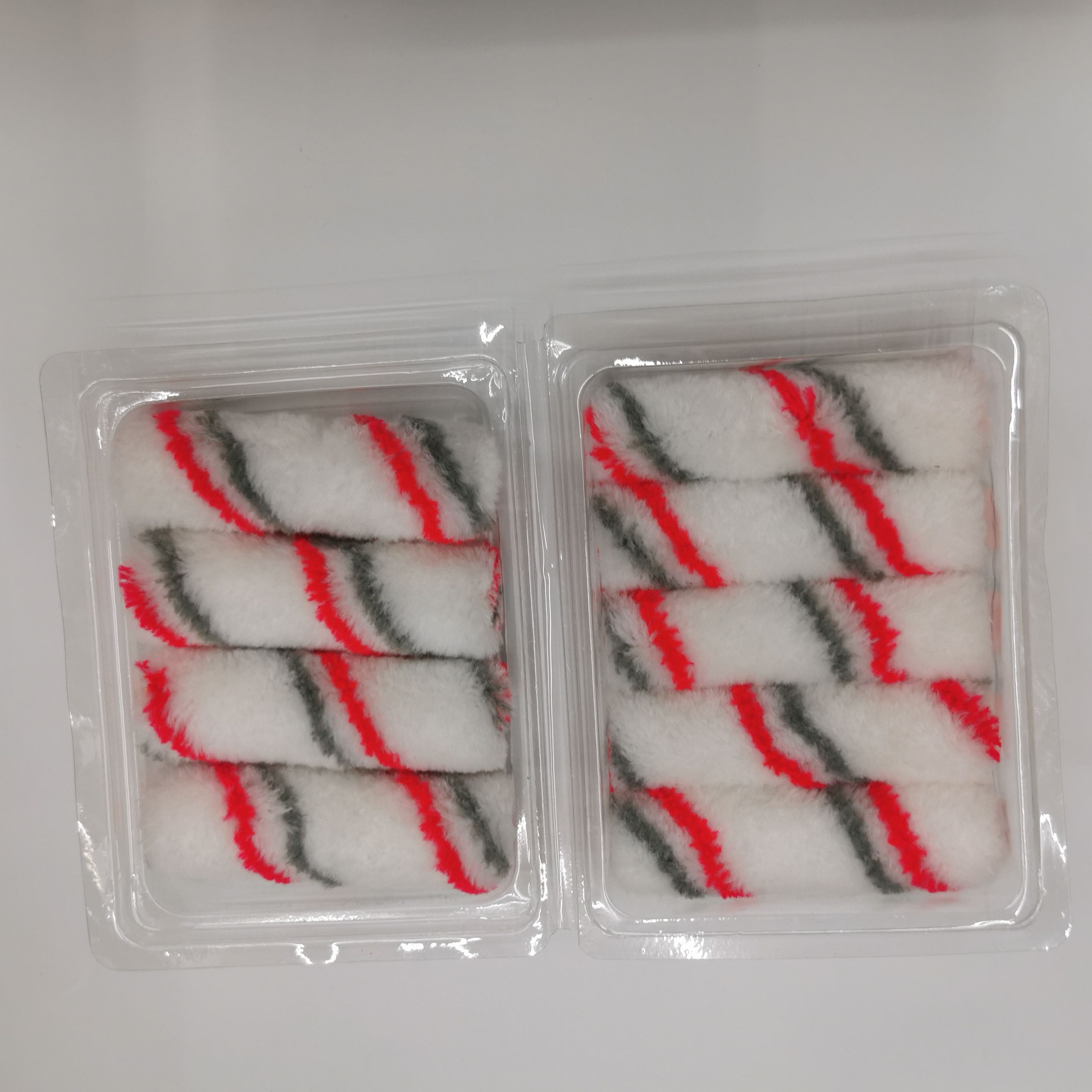 4-inch thumb small bristle roller brush, mini roller brush, wall painting tool, paint the floor with red and gray strips mixed fabric
