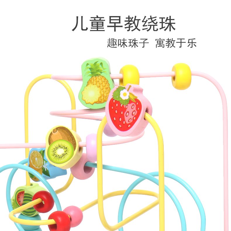 Fruit Beading is an educational and educational toy with bright colors. It helps babies recognize colors and is beneficial for their ability to observe things and identify the geometric patterns of fruits Specification image