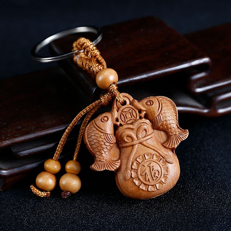 Flat keychain Double Fish lucky bag