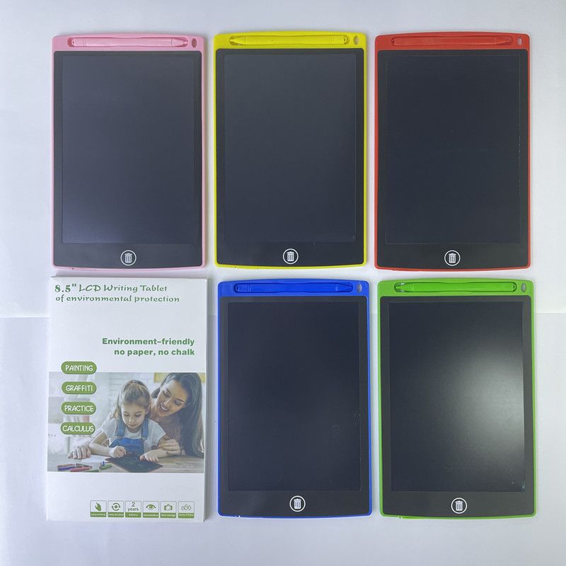 8.5 "monochrome notepad LCD sketchpad one click clear unlimited use with 2032 large capacity electronics thumbnail