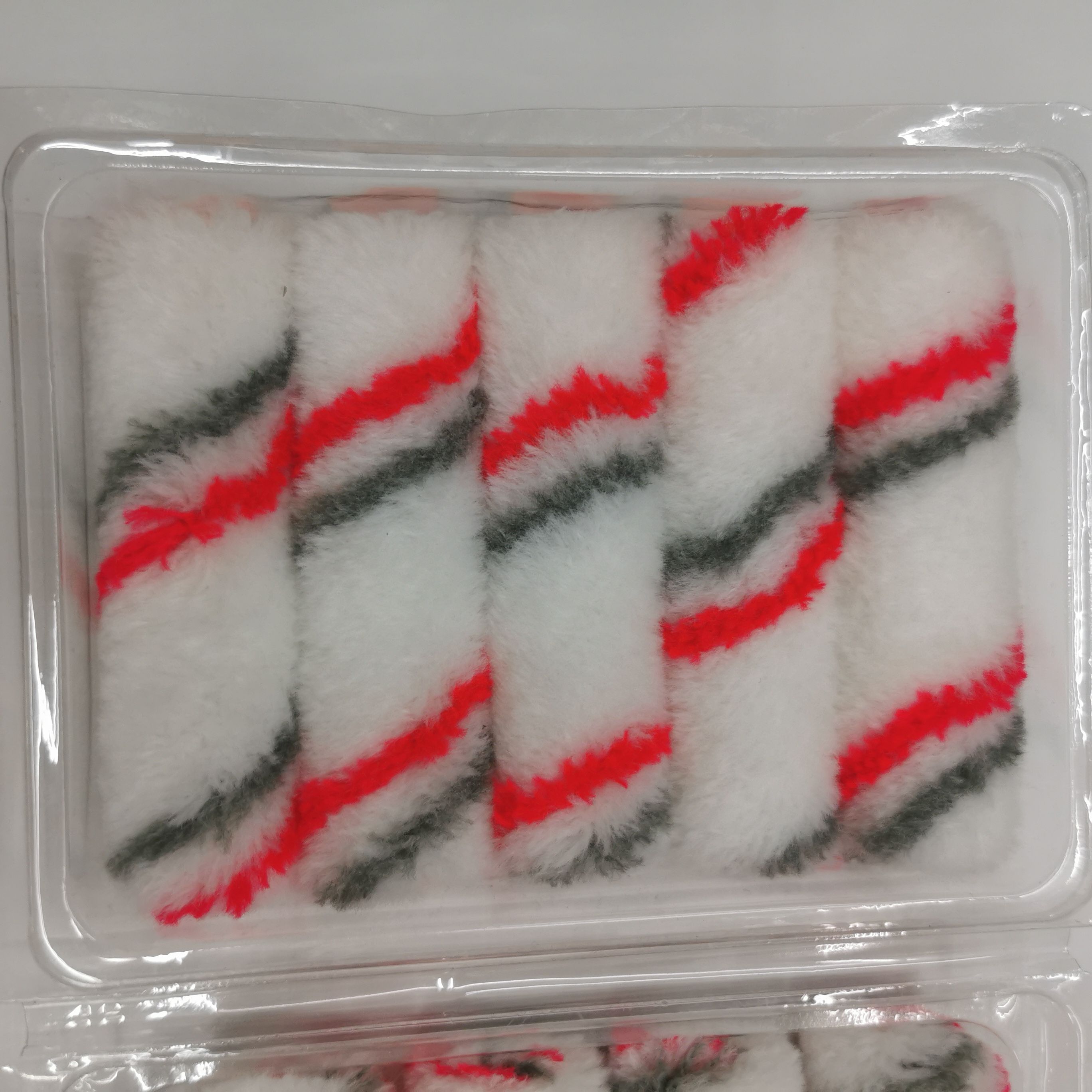 4-inch thumb small bristle roller brush, mini roller brush, wall painting tool, paint the floor with red and gray strips mixed fabric details Picture