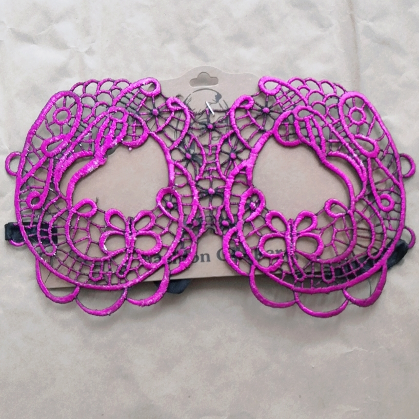 MJ-206化妆舞会紫色蕾丝面具半脸女 万圣节cos派对道具成人定型镂空眼罩面纱