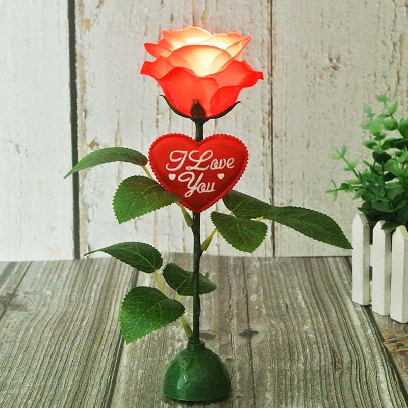 迷你小花束母亲节礼物礼盒礼品 浪漫LED七彩玫瑰花永生花居家装饰详情图7