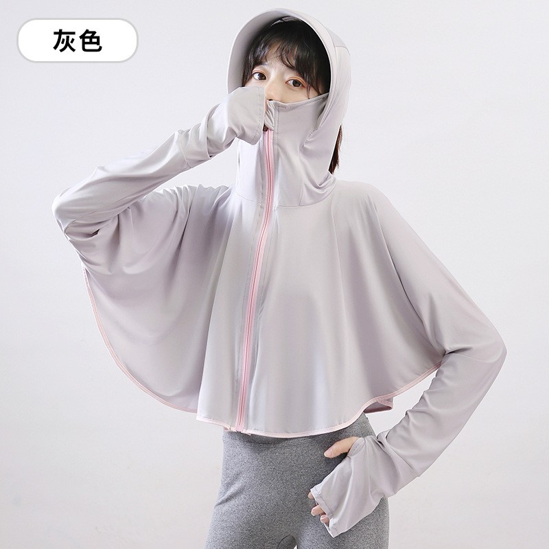 防晒衣女新款防紫外线防晒服骑车防晒衫薄皮肤衣长袖冰丝外套详情6