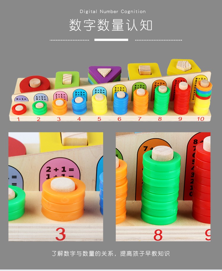 This is a newly designed and crafted wooden toy, a donut number column game, an educational and educational game for parents and children pic 11