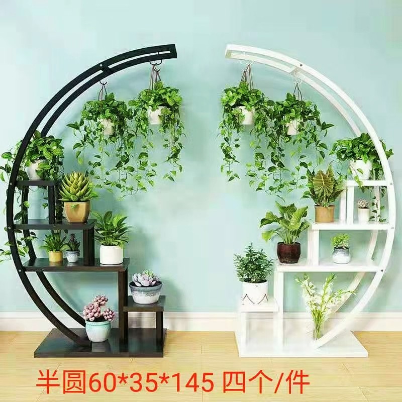 吕字家具-心形铁艺花架吊篮置物架省空间网红创意庭院爱心多层客厅花盆架子详情7
