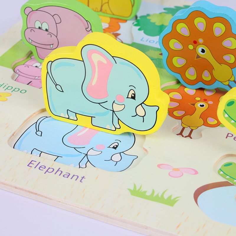 The wooden jigsaw puzzle series games exercise hand-eye coordination, logical thinking ability, and creative imagination. They combine education with entertainment, allowing children to learn and grow while having fun. This is a children's three-dimensional cognition jigsaw puzzle series Item Picture