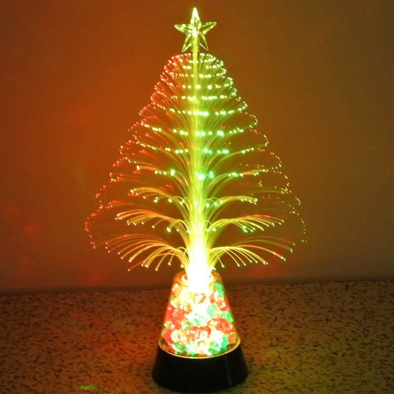 USB Christmas fiber tree, small Night light, LED, small Christmas tree ornaments, luminous toys, Christmas gifts