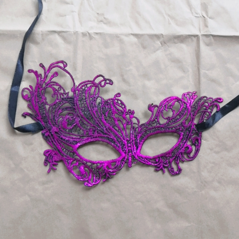 MJ-207化妆舞会紫色蕾丝面具半脸女 万圣节cos派对道具成人定型镂空眼罩面纱