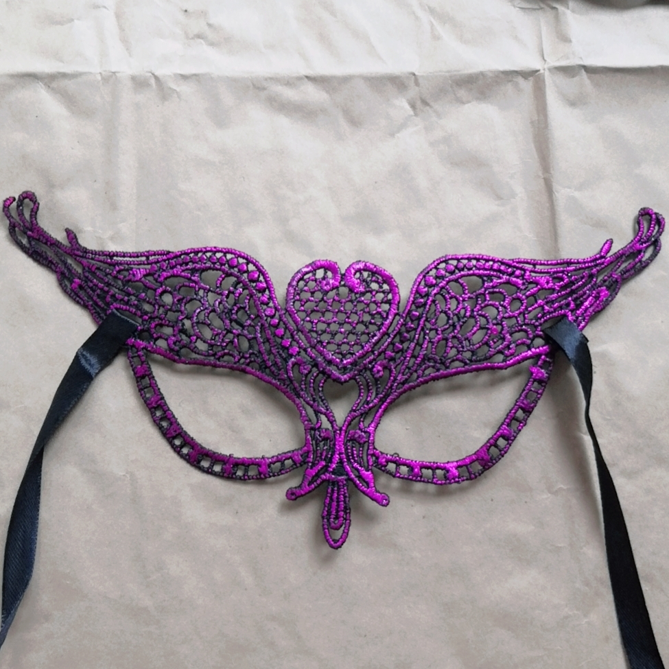 MJ-211化妆舞会紫色蕾丝面具半脸女 万圣节cos派对道具成人定型镂空眼罩面纱