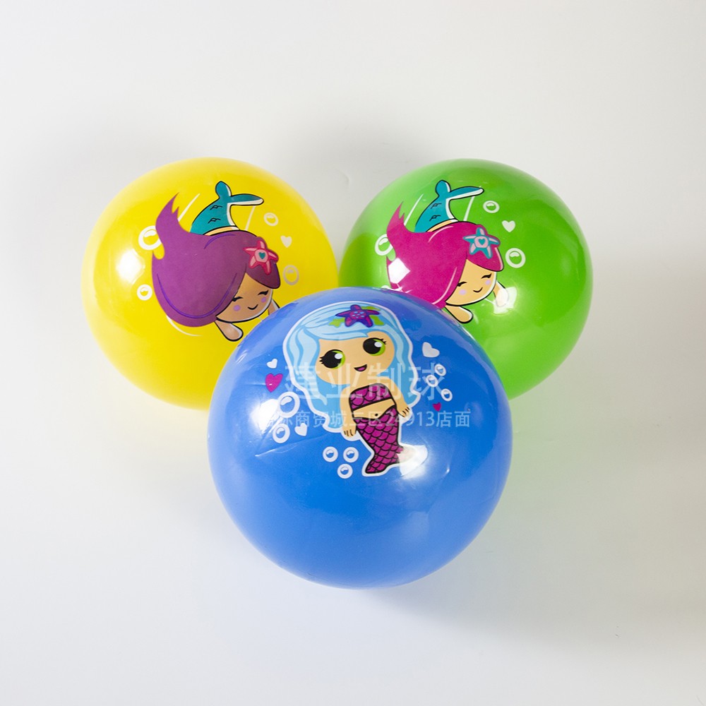 特价9寸PVC儿童玩具拍拍球柔软香味充气球足球卡通球贴标球弹力好详情图1