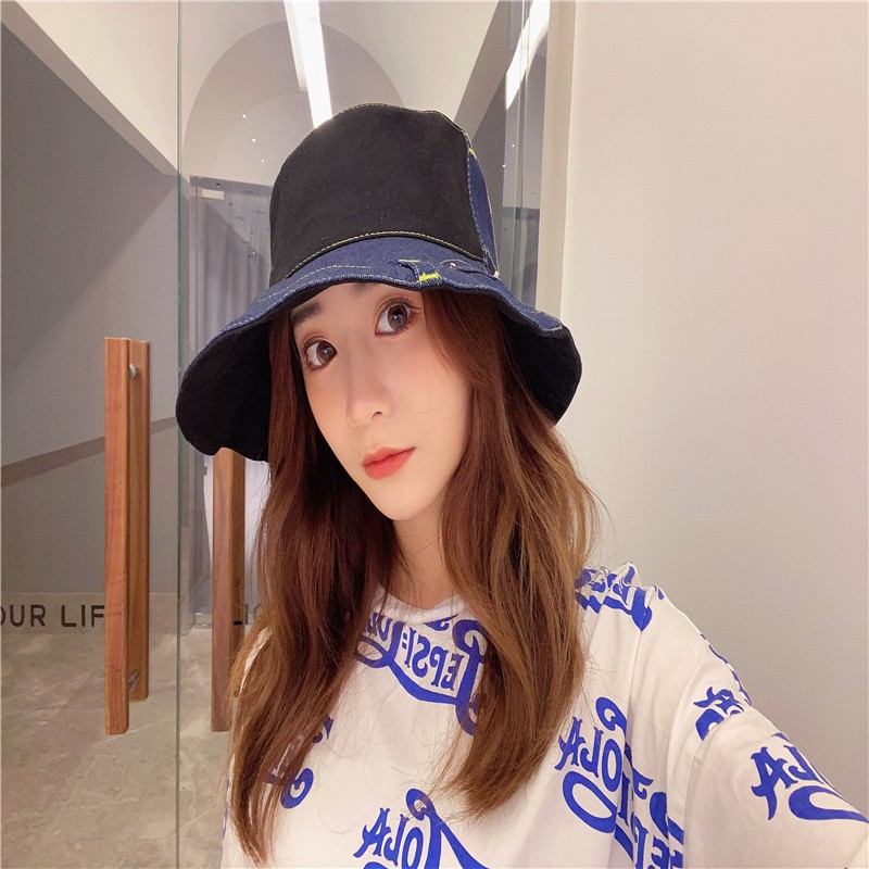 牛仔口袋拼接渔夫帽时尚潮牌百搭渔夫帽详情图1