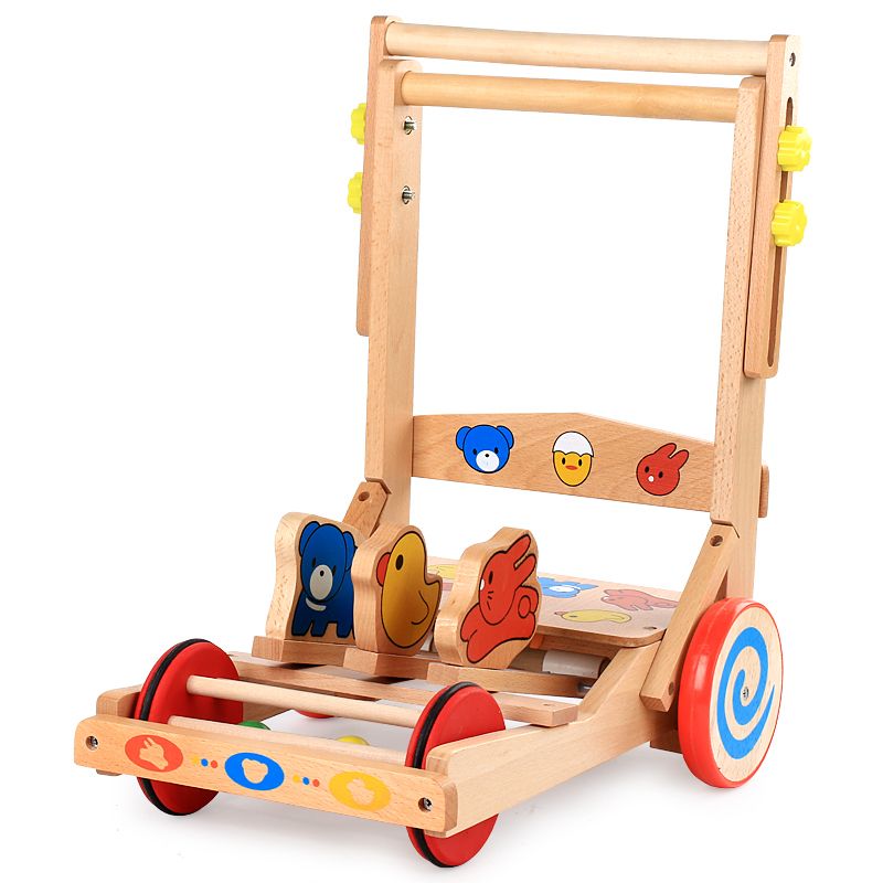 The high-quality wooden baby walker is exquisitely crafted. The fresh touch of the original wood and the multi-functional shape outline the atmosphere of the baby walking, making it interesting. The wooden baby walker offers a unique feeling details Picture