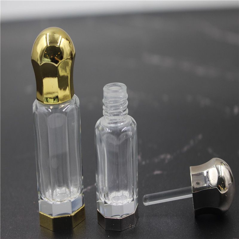 3ml, 6ml, 12ml glass crystal mini essential oil bottle, alloy essential oil bottle details Picture