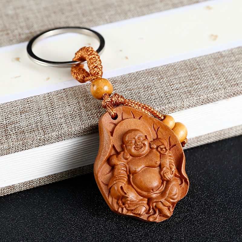 Flat keychain lotus leaf Maitreya