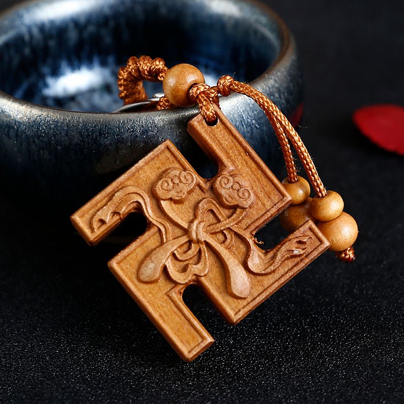 Flat keychain ten-thousand-character amulet for peace