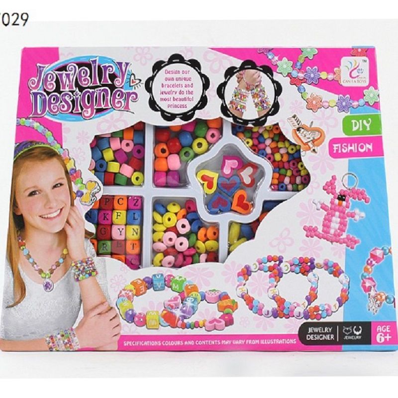 SH077029儿童diy手工串珠套盒 女孩手链项链材料益智玩具厂家热销