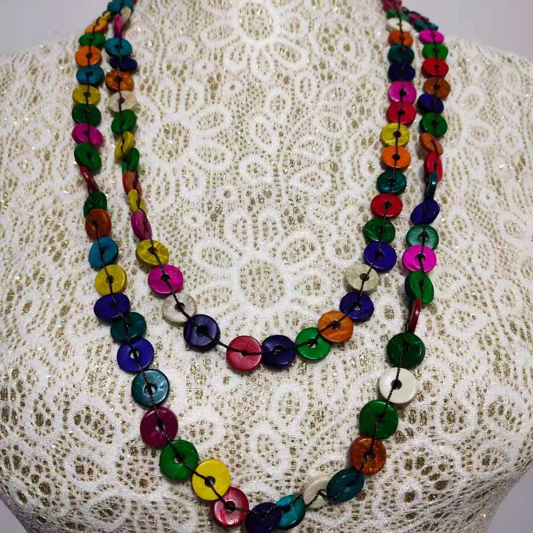 项链彩色项链椰壳新款