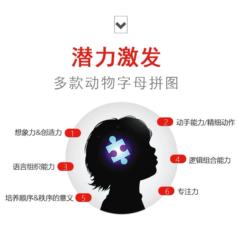Educational Enlightenment 26 English Letter and Number Recognition Wooden Puzzle Building Blocks Children's toys Specification image